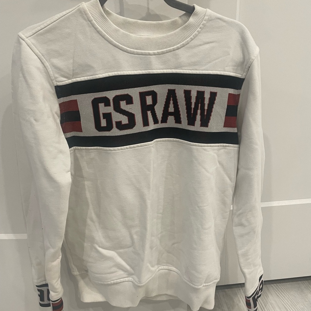 G-Star White Sweatshirt with Black and Red Details
